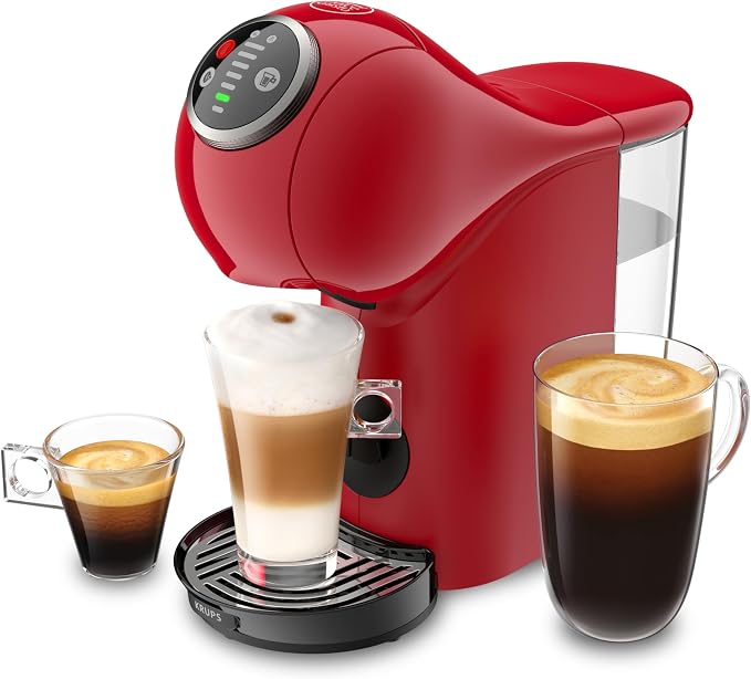 Krups Nescafé Dolce Gusto Capsule Coffee Maker, Multi-Drink Coffee Maker, High Pressure, 15 Bars, Programmable, Automatic Shut-off, Compact, Genio S Plus, Red KP340510 - Image 1