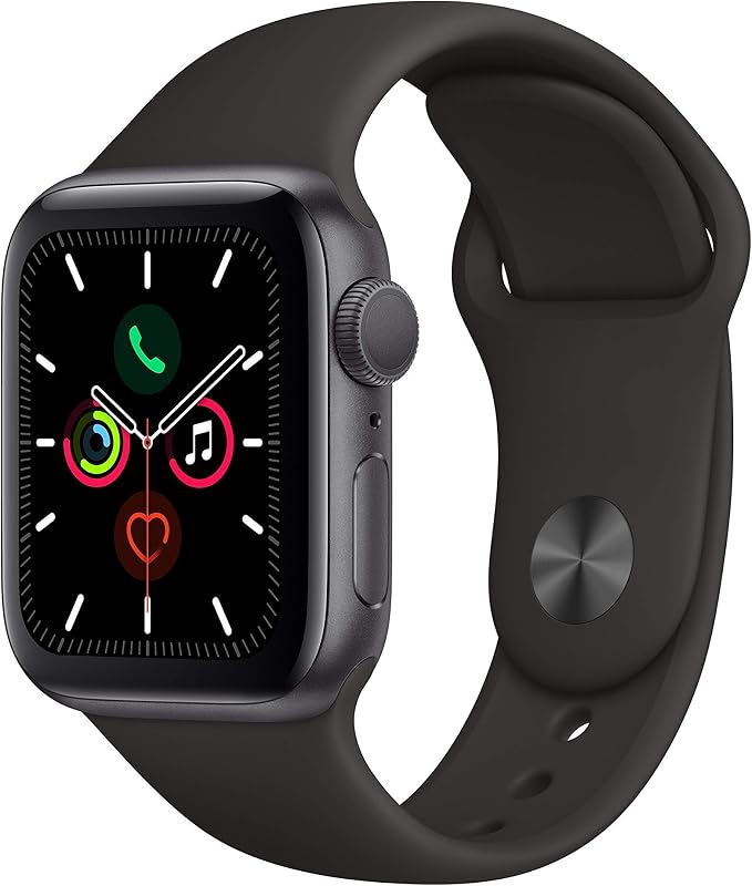 Apple Watch Series 5 40mm (GPS) - Space Gray Aluminum Case with Black Sport Strap (Refurbished) - Image 1