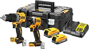 Dewalt - Kit 2 tools XR 18V 1.7Ah Li-Ion Brushless POWERSTACK - DCD805 impact drill - DCF850 impact driver - DCK2050E2T-QW - Image 1