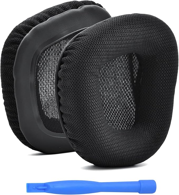 MMOBIEL Ear Pads Replacement for Corair Void Headphone - Mesh Fabric Ear Pad Cushions - Earpads Replacement for Corsair Void/Void Pro - USB/Wired/Wireless - Black - Image 1