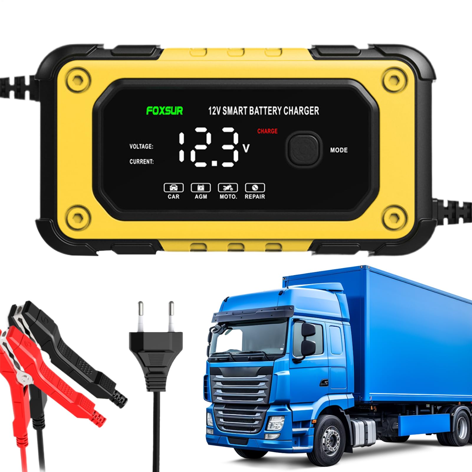 Car Battery Starter, Portable Battery Booster with LCD - Powerful 12V Equipment for Automobiles, Trucks and Road Emergency - Image 1