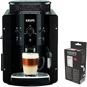 Krups Essential Mechanical Black + Descaler Kit, Superautomatic Coffee Machine, Mechanical, Milk Frother, EA8108OM - Image 1