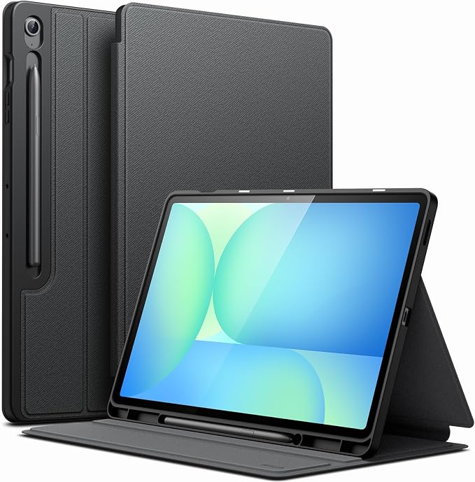 JETech Case for Samsung Galaxy Tab S10 FE Plus/S10 FE+ 13.1 Inch with S Pen Holder, Slim Folio Stand Case, Multi-Angle Display (Black) - Image 1