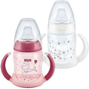 NUK First Choice+ Day and Night Learning Cup | Leak Proof Cup | 6-18 Months | Leak-Proof Silicone Tip | Anti-Colic Valve | BPA Free | 150ml | Purple - Image 1