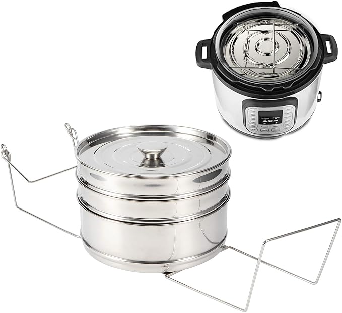 Stackable Steam Inserts With Sling For Instant Pot Accessories - Pot Cooking, Pots, Lasagna, Food Steamer For Pressure Cooker - Image 1
