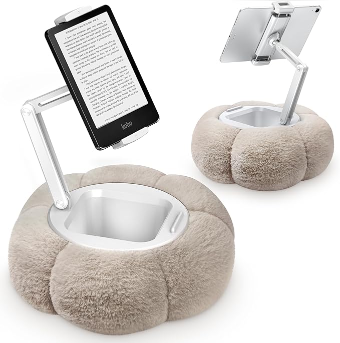 CreaDream Pumpkin Tablet Stand for Kindle iPad, Adjustable Cell Phone Cushion with Removable Snack Bowl, Compatible with 4.7-13 inch Tablet, iPad, iPhone, Samsung Tabs, Kindle - Image 1