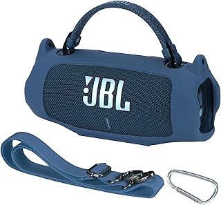 Protective Silicone Case Compatible with JBL Charge 6 Portable Speaker, Blue, Modern - Image 1