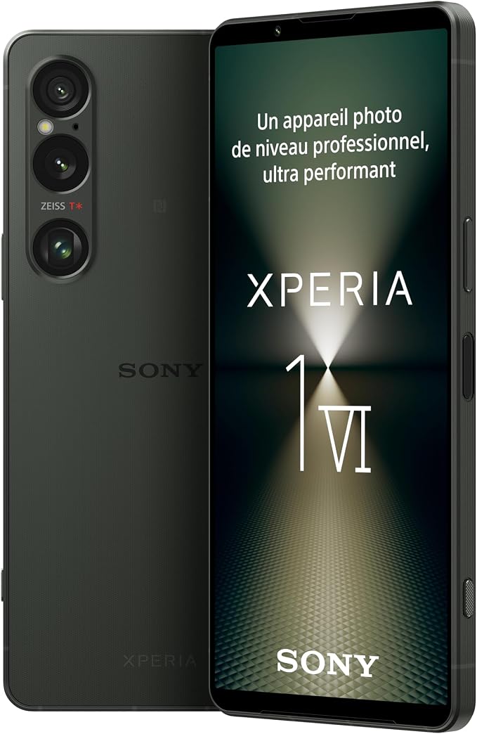 Sony Xperia 1 VI Khaki Green – 6.5 Inches 19.5:9 FHD+ HDR OLED – Triple Lens – Android 14 – Unlocked – 12GB RAM – 256GB – Dual Hybrid Sim, Extended Warranty 12 Months [Amazon Exclusive] - Image 1