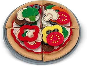 Melissa & Doug Felt Pizza Kit, Felt Play Food, Restaurant Role Play, Imitation Play, Food Toys for Kids, Gift for Boys Girls Age 3 4 5 6 7 Years Old - Image 1