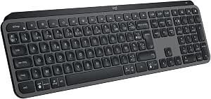 Logitech MX Keys S Wireless Rechargeable USB C Keyboard, Quiet, Flat, Backlit, Ergonomic and Programmable Keys, Bluetooth, Windows PC, Linux, Chrome, Mac, French AZERTY - Grey - Image 1