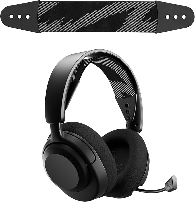 kwmobile Replacement Headband Compatible with SteelSeries Arctis Nova 1 / Nova 1X / Nova 3 Headband - Replacement Nylon Headband for Headphones - Black-Grey - Image 1