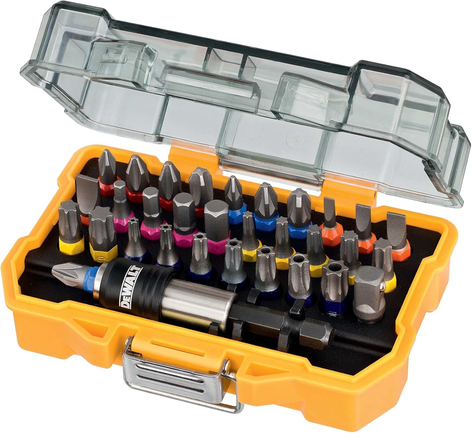 DEWALT Set of 32 25mm Heavy Duty and Precise Screwdriver Bits Assortment 32 Pieces with Quick Change Bit Holder Compatible TSTAK DT7969-QZ - Image 1