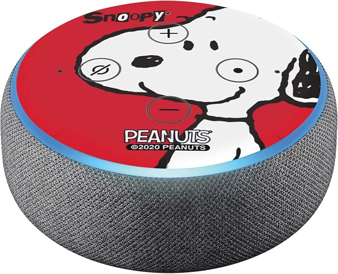 Head Case Designs Sous Licence Officielle Peanuts Snoopy Amusement du Personnage Vinyle Autocollant Peau Compatible avec Amazon Echo Dot (3rd Gen) - Peau uniquement Echo Dot (3rd Gen) n'est PAS inclus - Image 1