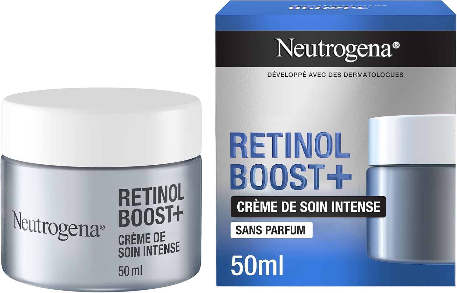 Neutrogena – Retinol Boost+ Intense Anti-Aging Night Cream (50 ml jar) – Retinol face treatment to combat visible signs of aging – Anti-wrinkle with plumping effect - Image 1