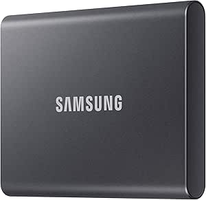 Samsung 2TB T7 External Solid State Drive, Titanium Grey, MU-PC2T0T/WW, Read/Write Speed up to 1050MB/s, Password Security - Image 1