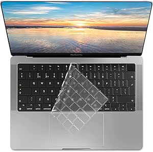 ZYB TPU Protective Keyboard Protector for 2022-2025 MacBook Air 13.6/15.3 Inch M4 M3 M2 A3240/A3241/A3113/A3114/A2681/A2941, 2021-2025 MacBook Pro 14/MacBook Pro 16 M4 M3 M2 M1, AZERTY - EU - Image 1