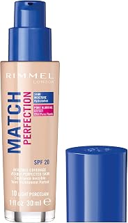 Rimmel - Fond de Teint Match Perfection - Couvrance Légère - Hydratation 24H - 010 Light Porcelain - 30ml - Image 1