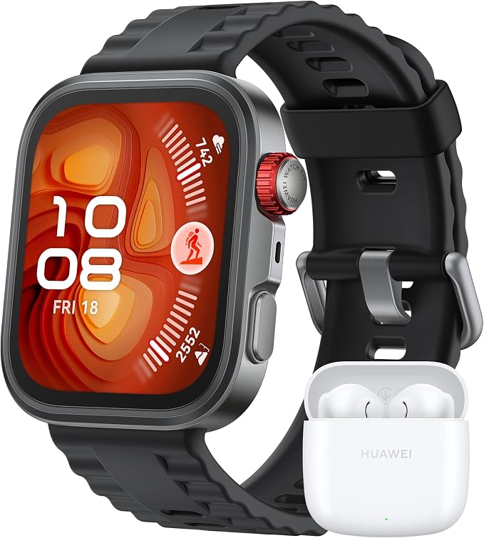 HUAWEI Watch FIT 4 Pro Smartwatch, + Freebuds SE 2 White, 1.82 Inch Sapphire Screen, Titanium Alloy Trim, 9.3 mm Thick, Up to 10 Days Battery Life, Health Tracking, Black - Image 1
