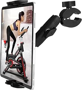 Peastrex Treadmill Tablet Mount Holder Bicycle Handlebar Stand Stationary Elliptical Stroller Peloton for 4-13 Inch Devices, iPad Pro 12.9, Air, Mini, Galaxy Tabs, iPhone - Image 1
