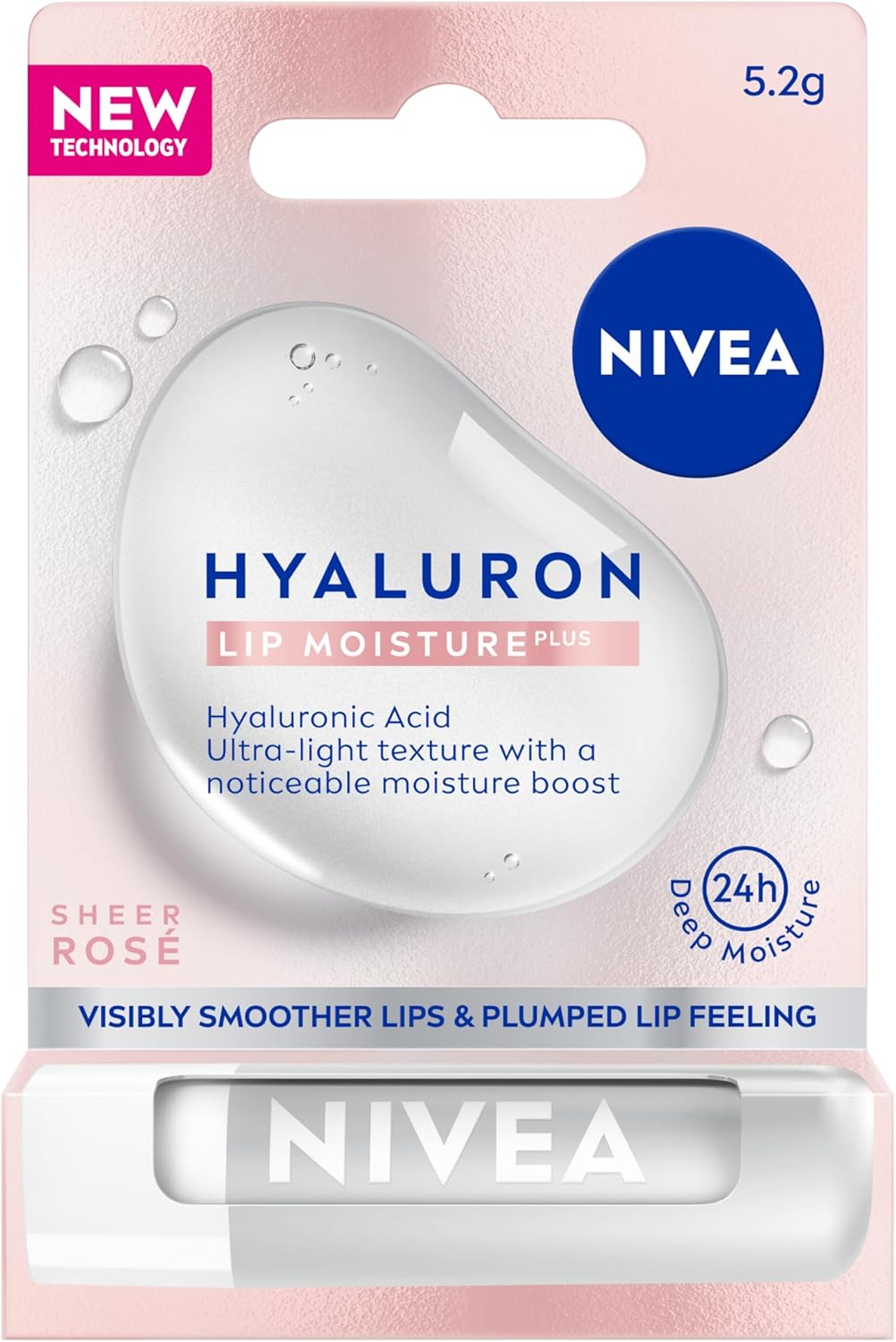 NIVEA Hyaluron Lip Moisture Plus Rose Baume à lèvres hydratant 5,2 g - Image 1