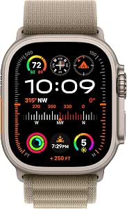 Apple Watch Ultra 2 GPS + Cellular, 49 mm Titangehäuse, Alpine Loop Oliv - Medium - Image 1