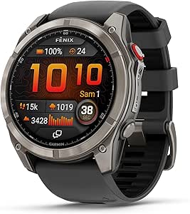 Garmin fēnix 8 Pro, 51 mm AMOLED – Multisport GPS Smartwatch with Integrated InReach Technology – Sapphire, Titanium, Titanium with Graphite Strap - Image 1