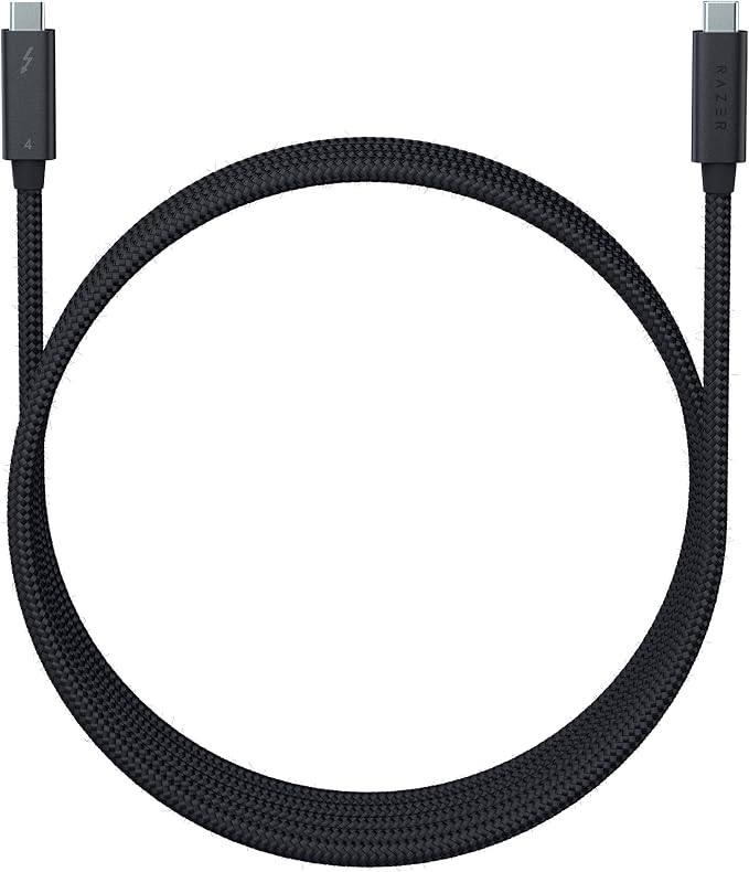 Câble Razer Thunderbolt 4 (2.0 Meter), Jusqu’à 40 gigabits par seconde, Résolutions allant jusqu’à 8K | Noir - Image 1