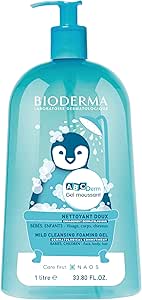 BIODERMA ABCDerm Foaming Gel Soap Free Gentle Face Body and Hair Cleanser for Normal Baby and Children's Skin, Preserves Skin Balance, Pump Bottle 1 Litre - Image 1