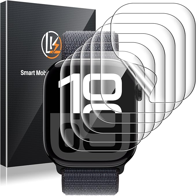 LK 6pcs 46mm Screen Protector for Apple Watch Series 10/11 46mm, Bubble-Free High Definition High Quality Transparent Soft TPU Film Protection - Image 1