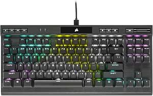 Corsair K70 RGB TKL Champion Series Mechanical Gaming Keyboard without Numeric Keypad (Switches Cherry MX Red: Smooth and Fast, Durable Aluminium Chassis, RGB LED Backlight) QWERTY, Black - Image 1
