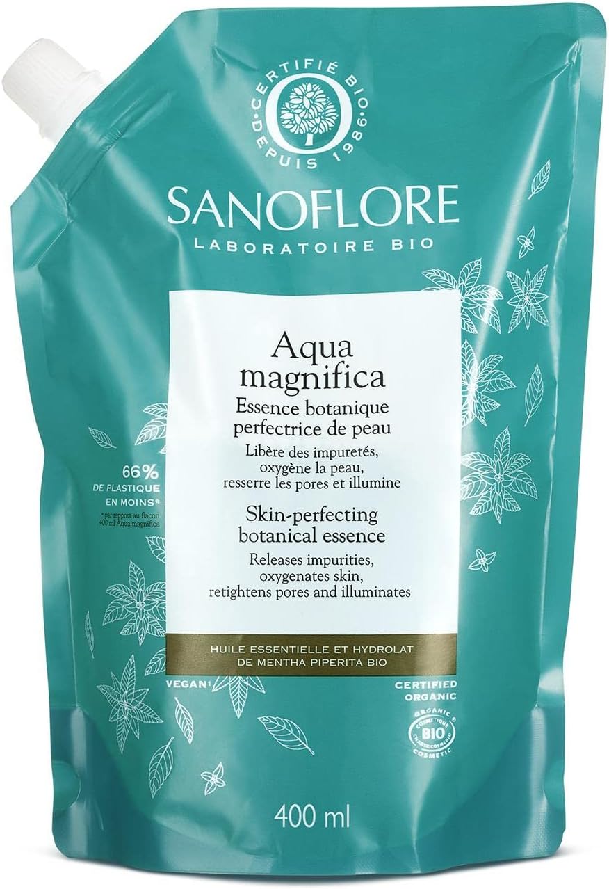 Sanoflore Recharge Aqua Magnifica, Lotion Tonique Bio Purifiante, 400 ml, Pour Peaux Sensibles, Mixtes et Grasses - Image 1
