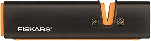 Fiskars XSHARP 1000601 Axe Knife Sharpener, Ceramic Sharpening Stone/Glass Fiber Reinforced Plastic Case, Black/Orange - Image 1