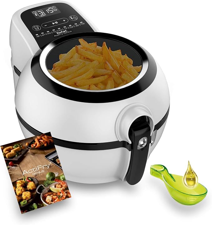 Tefal Actifry Genius Snaking FZ761015 Oil-free Air Fryer 1.2 kg with 9 Automatic Programmes and Snack Accessories, Intuitive Touchpad, White - Image 1