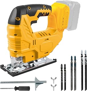 Scie sauteuse sans fil pour batterie Dewalt 18 V 20 V, 800 W 2700 tr/min, coupe biseautée à 45°, 4 actions orbitales, avec lames de scie sauteuse pour coupe droite/courbe/cercle - Image 1