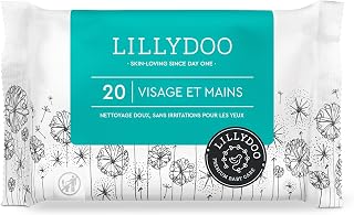 Lingettes visage et mains LILLYDOO, 20 pièces, tissu 100% sans plastique et sans parfum - Image 1