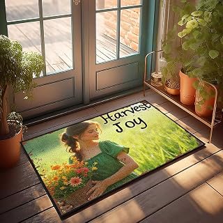 Harvest Joy Embracing Nature'S Bounty Large Outdoor Doormat with Flower Basket Office Doormat Holiday Mat (50 x 80 cm) - Image 1
