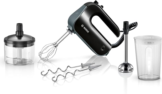 Bosch MFQ4980B Hand Blender, 5 Speeds + Turbo, Powerful 850 W Motor, Microbead Whisks, Soft Touch Handle, Black - Image 1