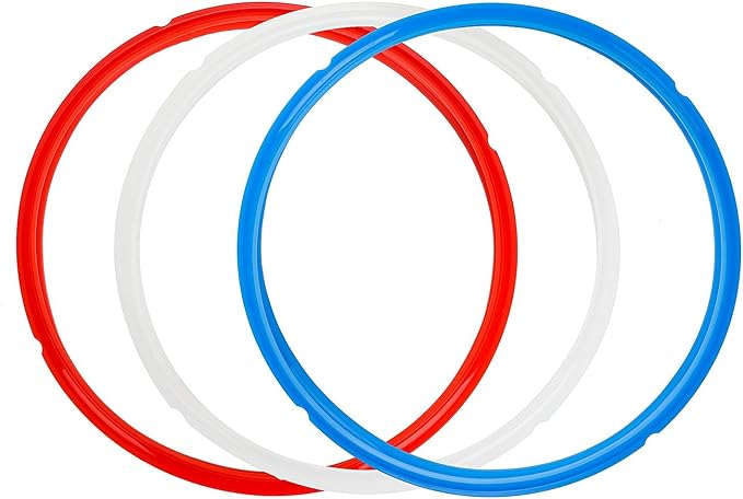 Pressure Cooker Seal Ring for Instant Pot Ip-duo60, Ip-lux60 Ip-duo50- 4 5 or 6 7 8 quart BPA Free 7/8qt White+red+blue - Image 1