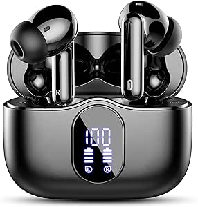 Btootos Bluetooth 5.3 Earphones, Wireless Earphone with 4 ENC Noise Cancelling Mic Bluetooth Headphones Hi-Fi Stereo Sound, 36 Hours Playtime, IP7 Waterproof, LED Display, Touch Control - Image 1