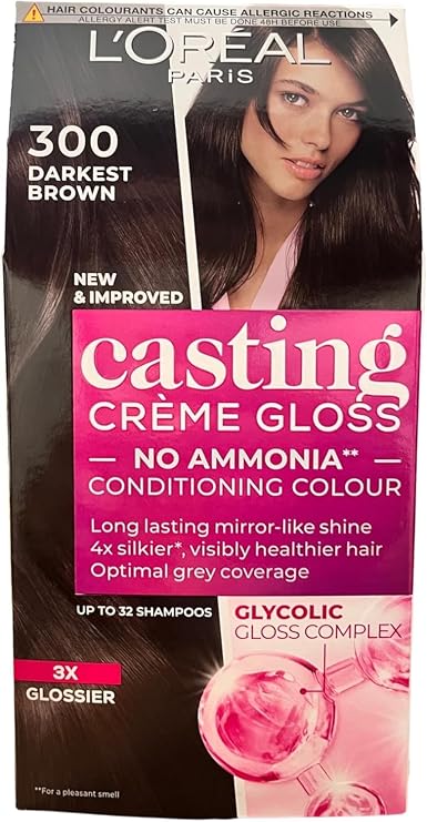 L'Oréal Paris No Ammonia and Silicone-Free Hair Colour No. 300 Intense Colour with Reflective Balm Gloss Cream Gloss Hair Colour #300 Dark Brown (Brown) - Image 1