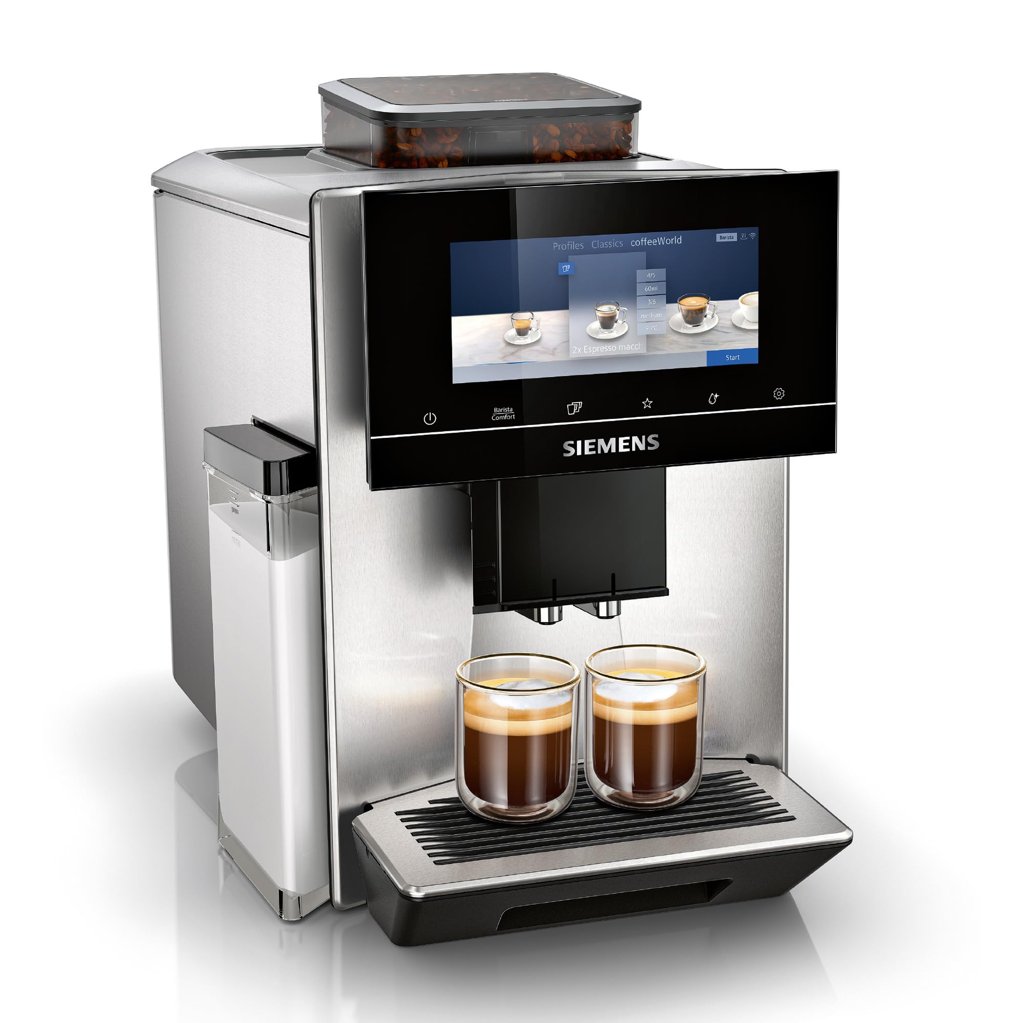 Siemens EQ900 Automatic Coffee Machine, BaristaMode, eGrinder, 6.8 Inch iSelect Display, Home Connect App, Stainless Steel, TQ903R03 - Image 1