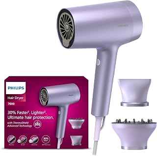 Philips BHD720/13 Sèche-cheveux Série 7000 Technologie avancée ThermoShield avec eau minérale ionique avec buse et diffuseur de cheveux 1800 W - Image 1