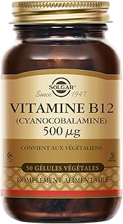 Solgar Vitamine B12 (Cyanocobalamine) 500 µg - Vitalité et énergie - Contribue à réduire la fatigue - Vegan - Vitamines - Complément Alimentaire - Flacon de 50 gélules végétales - Image 1
