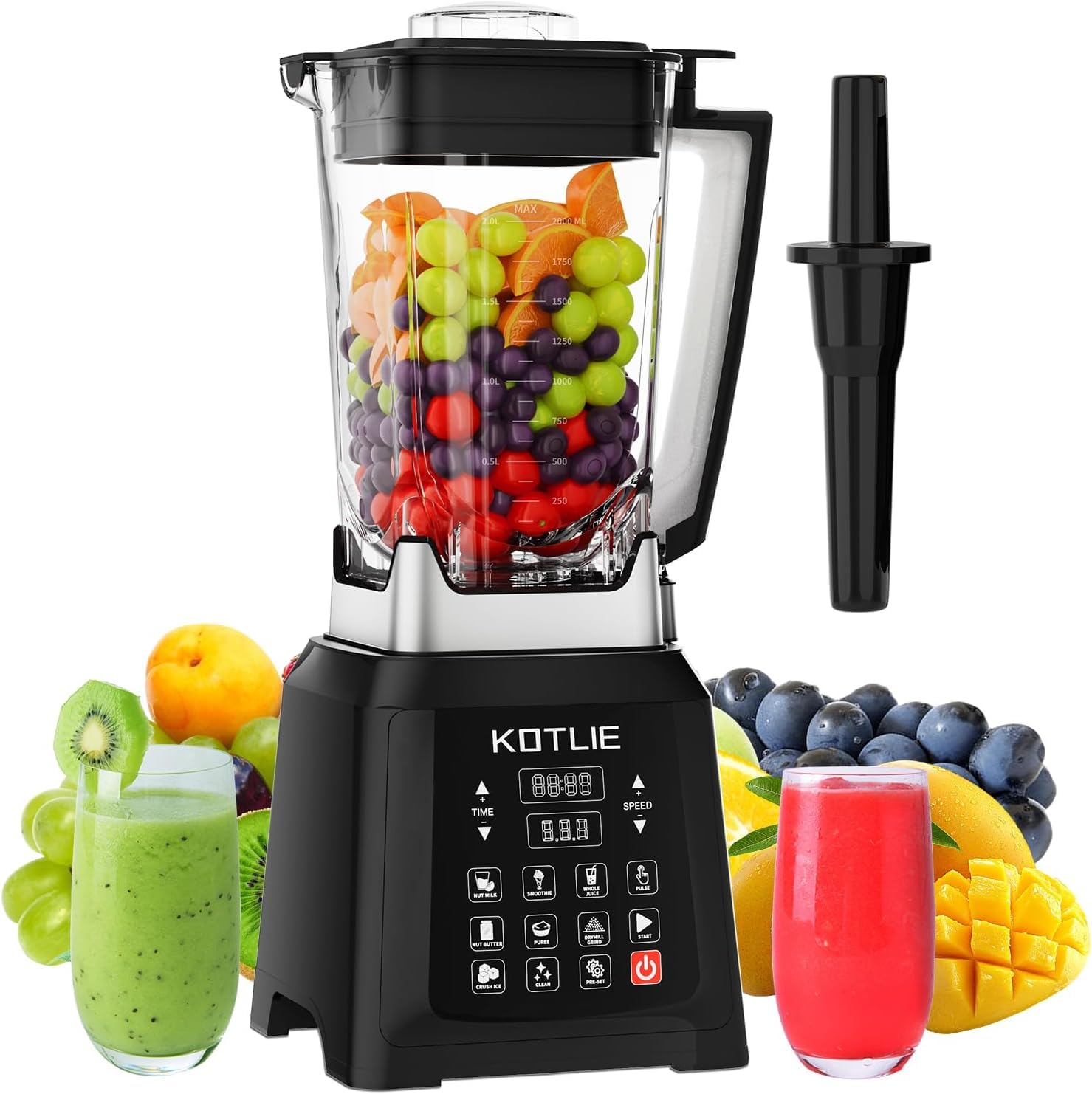KOTLIE NY-8088EJA Blender grand récipient 2 L, 7 fonctions alimentaires, avec fonction auto-nettoyante (sans chauffage) - Image 1