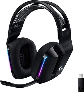 Logitech G G733 Casque Gamer Sans Fil LIGHTSPEED avec Bandeau de Suspension, LIGHTSYNC RVB, de Micro Blue VO!CE, Transducteurs Audio PRO-G, Ultra-Léger, Batterie 29h, Portée de 20m, PS4, PS5 - Noir - Image 1