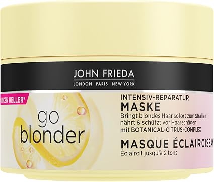 John Frieda Go Blonder Mask, Volume: 250 ml, Intensive Repair Cure, Hair Type: Blonde, Blonde, Protects Against Hair Damage - Image 1