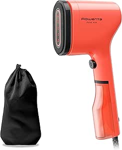 Rowenta Pure Pop DR2022 Portable Vertical Steam Iron, Useful for Ironing and Sanitizing Your Ends, Reversible System, Fast Heating, 1300W Power, Coral Red - Image 1