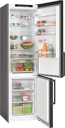 Bosch Hausgeräte KGN39VXCT Series 4 Refrigerator with Freezer, 203 x 60 cm, 260 L Fridge + 103 L Freezer, NoFrost, VitaFresh, Stainless Steel, Black          [Energy Class C] - Image 1
