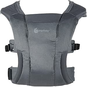 Ergobaby Embrace Soft Air Mesh Baby Carrier for Newborns from Birth, 2 Positions Belly Carrier, Ergonomic, Washed Black - Image 1