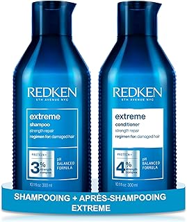 REDKEN - Routine Fortifiante - Shampoing & Après-Shampoing - Nourrit & Prévient La Casse - pH Équilibré - Protéines, Acide Citrique & Arginine - Cheveux Abîmés - Extreme - 2 x 300 ml - Image 1